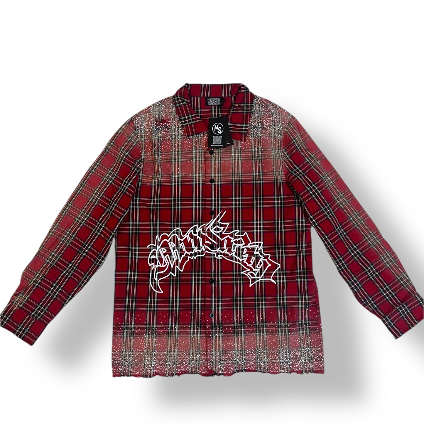 Acid Washed Rhinestone Flannel