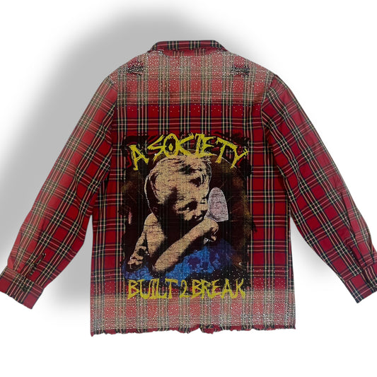 Acid Washed Rhinestone Flannel